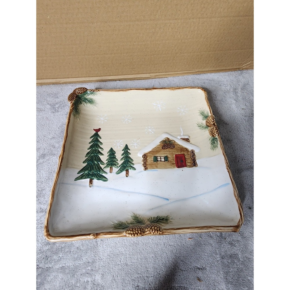 St Nicholas Square Dinner Plate Rustic Cabin Country Farmhouse